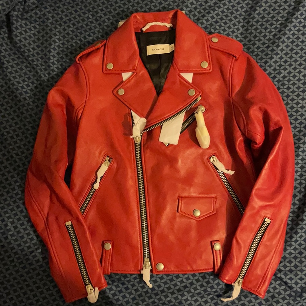 Women’s Coach Red Leather Jacket